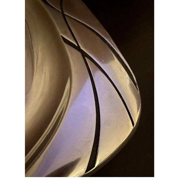 LENOX Large Rectangular Pewter Serving Tray w/Modern Swirl Design - Picture 2 of 5